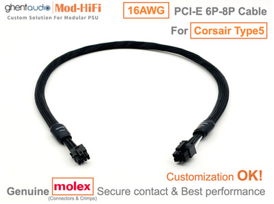  16AWG PCI-E GPU 6P Cable for Corsair SF Series SF750 SF850 SF1000 - 70cm /27''