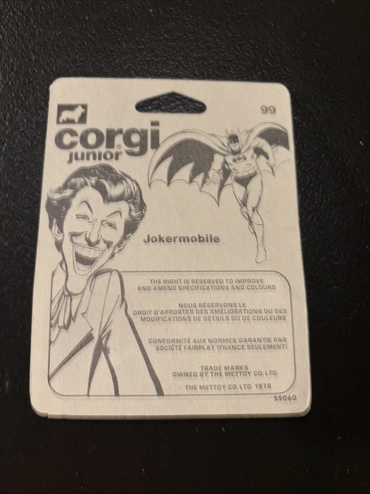 Vintage Corgi #99 Jokermobile 1/64 Diecast/Plastic Batman DC Comics Joker - Image 2 of 2