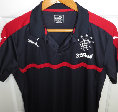Puma Glasgow Rangers (The ''Gers'') FC 2016-2017 Training Polo Shirt Navy/Red LG