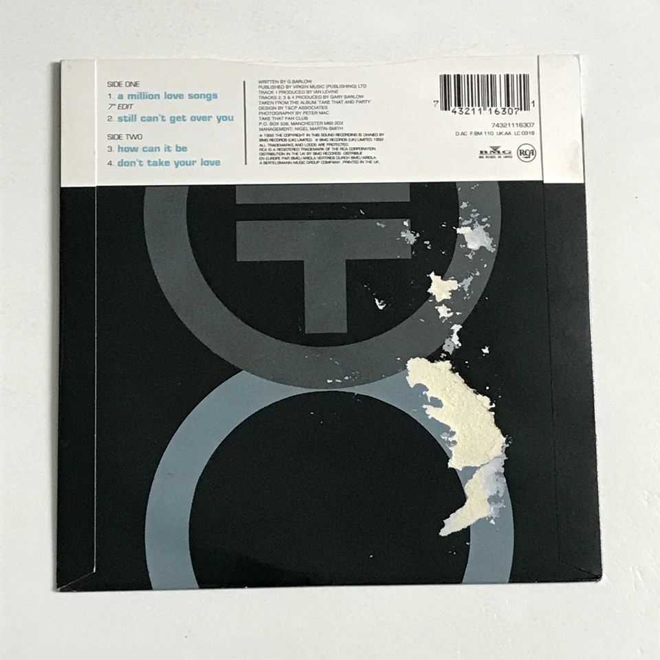 Take That - A Million Love Songs - The Love Songs E.P. 7" Record - EX - Image 2 of 4