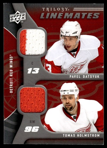 Pavel Datsyuk/Tomas Holmstrom #LM-HD — 2009 Upper Deck Trilogy Line Mates hockey card