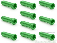 10 GREEN Bicycle Cable End Caps Tips - For Brake or Derailleur Bike Parts