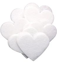 3 Inch White 22pc Stiff Felt Hearts