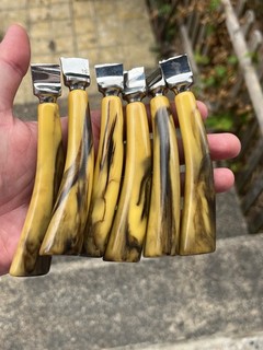 Vintage Phenolic Amber Bakelite Catalin Component Handles 201G Tortoise Marbled