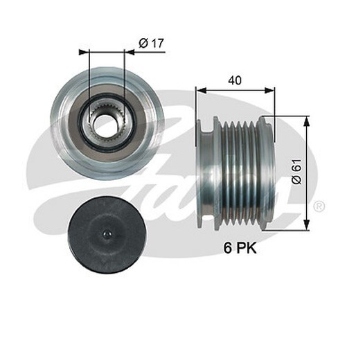 Gates OAP7013 Lichtmaschine Freilaufkupplung FüR Audi, Dodge, Ford, Jeep,-image