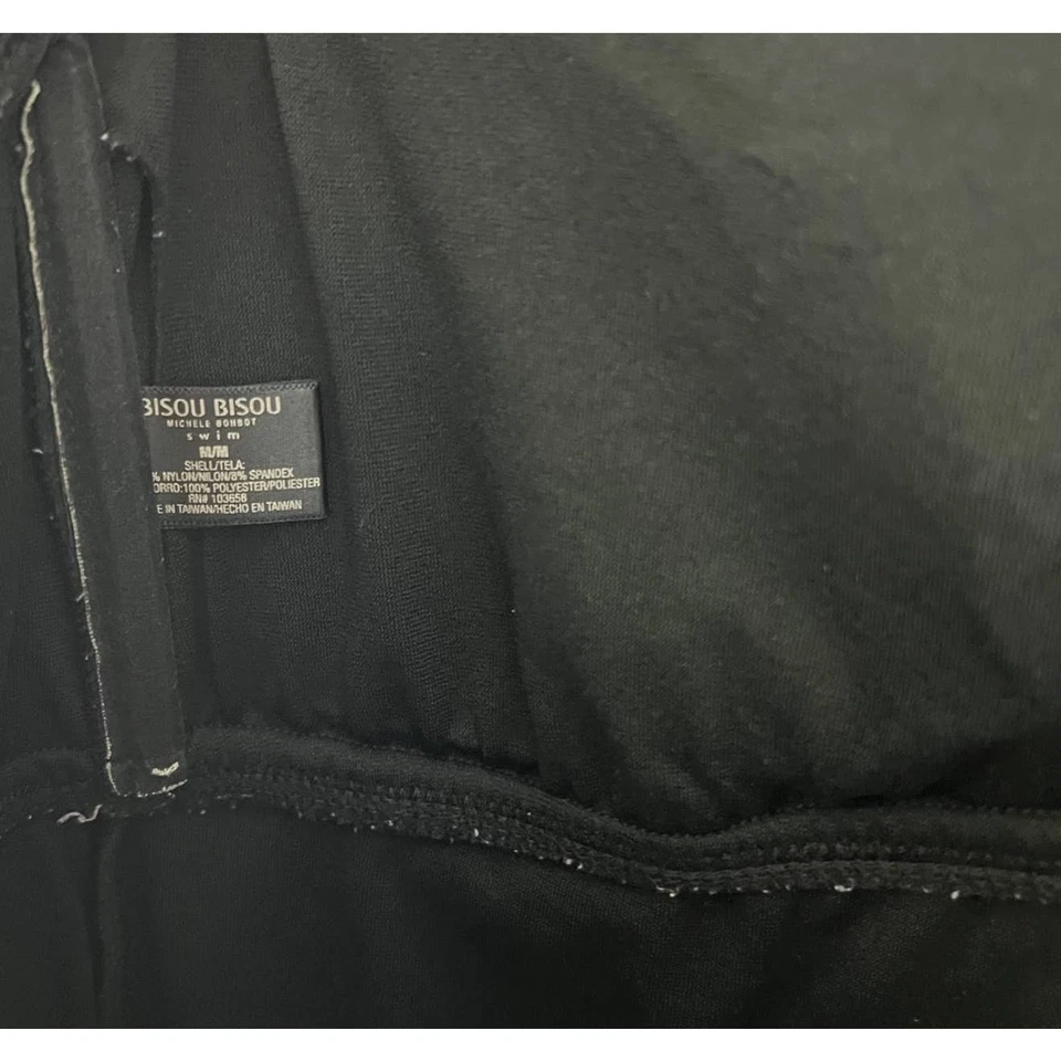 Bisou Bisou Black Halter Top by Michelle Bohbot Swimwear Size Medium Beach - Image 4 of 4