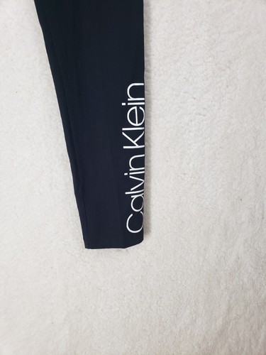 Calvin Klein Girls Leggings Large Black Cotton Blend Mid Rise Performance Ankle - Picture 5 of 19