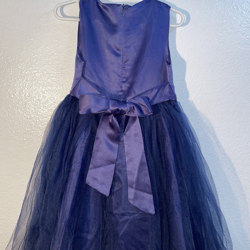 Trish Scully Dress Princess Dk Blue White Sleeveless Easter Wedding Sz 5 Fancy - Picture 3 of 12