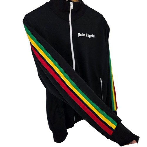 Palm Angels Exodus Track Jacket Multicolore Nero Verde Rosso Verde Giallo Taglia XL - Foto 4 di 9