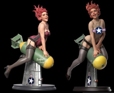 Bombs away pin up   3d  14k Figure resin model kit UNPAINTED UNASSEMBLED stone