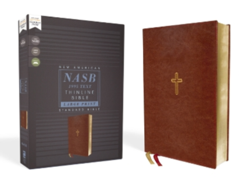 NASB, Thinline Bible, Large Print, Leathersoft, Brown, Red Lette (Leather Bound) - Zdjęcie 1 z 1