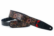RightOn! Mojo Crunch Black Synthetic 6cm width Guitar strap with pick holders