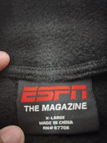 ESPN The Magazine Black Fleece Pullover 1/4 Zip Jacket Mens Size XL Please Read. - Picture 4 of 5