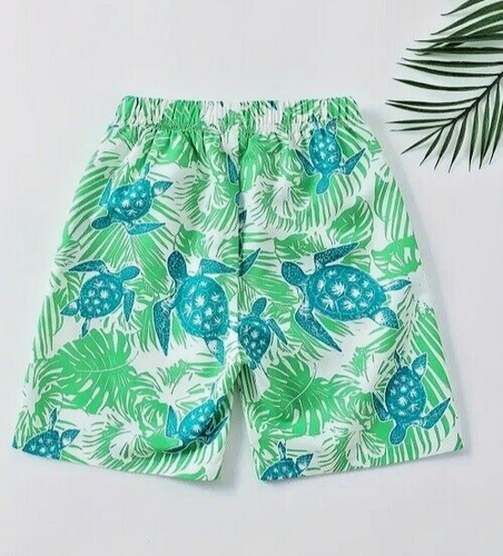 Jungen Meeresschildkröte Shorts elastische Taille Freizeit Sommer Strandshorts Gr. 7-8 - Bild 2 von 6