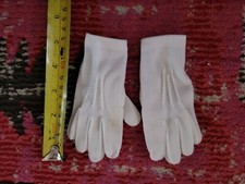 VTG retro toddler girls pearlized button white dress gloves fownes estate chic