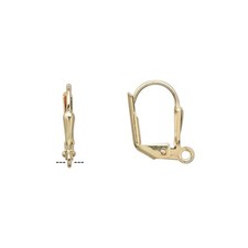 20 Lever Back Earring Ear Wire Hooks Gold Plated Finding 16mm Earwire 20 pcs