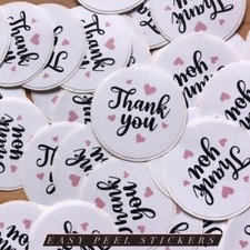  90 pieces of hearts Thank You stickers   easy-peel  size: 1.5  