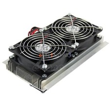 Thermoelectric Peltier Refrigeration Cooling System Kit Cooler Double Fan DIY