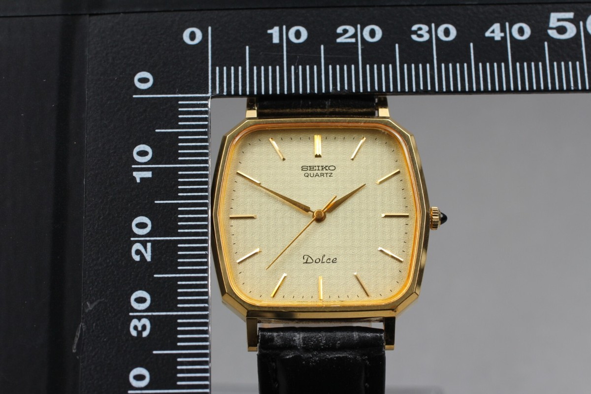 Near MINT] Vintage SEIKO Dolce 7731-5120 Gold Dial Quartz Mens