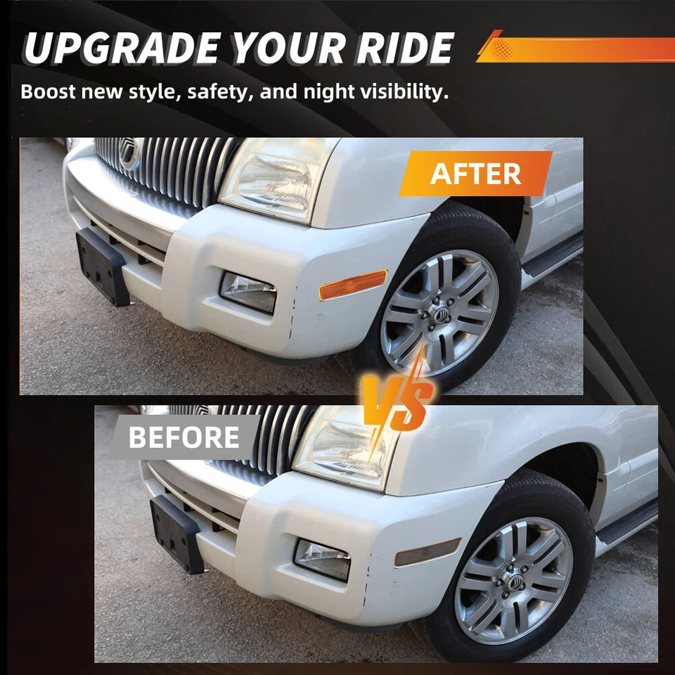 2X Luzes indicadoras laterais de canto frontal de lente âmbar para 2002-2010 Mercury Mountaineer - Imagem 2 de 4