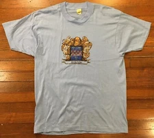 VTG Screen Stars T Shirt Holzer Coat Arms Crest German Pale Blue Single Stitch L