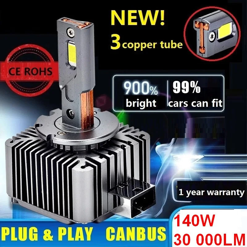 2 AMPOULE A LED D3S VENTILE BLANC XENON 6500K POUR PHARE VOITURE CANBUS 140W 12v - Image 2 of 4