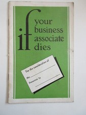 vintage Prudential Insurance booklet If your business associate dies
