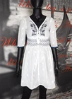 ODD MOLLY M212-965 Semi Sheer Embroidered White Tunic Dress size 0/XS