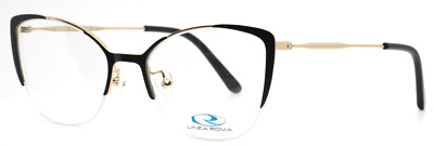 LINEA ROMA Andresa C2 Gold Black Womens Cat Eye Eyeglasses 53-18-140 B:41