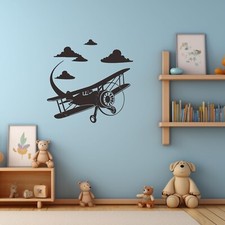 Dream Big Little One - Vintage Airplane Wall Stickers Nursery Decor Inspi...