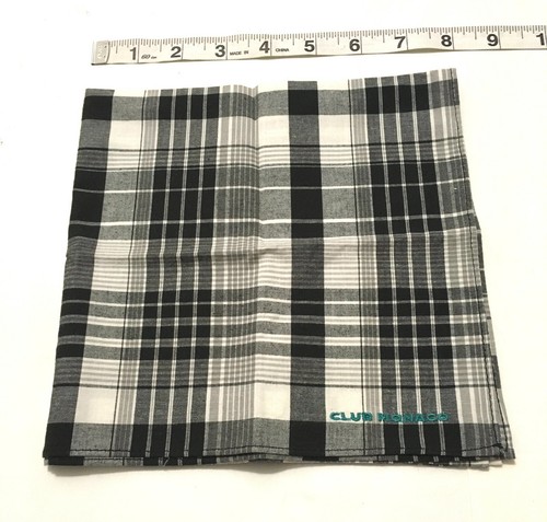 NEW Club Monaco Pocket Square Plaid Handkerchief Face Covering Bandana Checkered - Picture 3 of 6