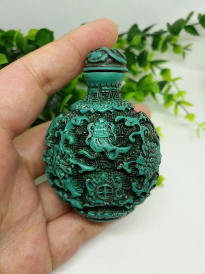 Botella de tabaco de pescado china turquesa gemelos Foto 2 de 4