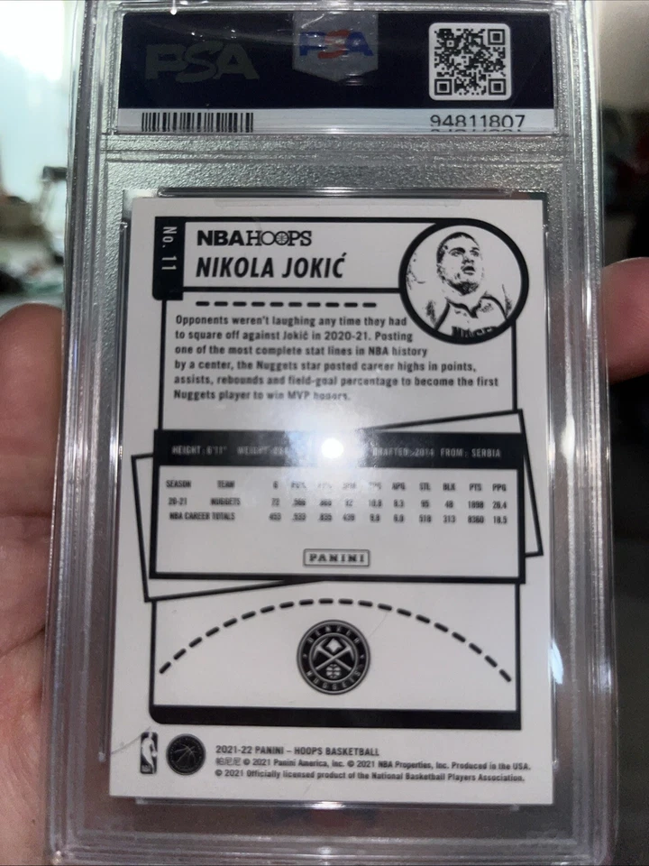 2021 Panini NBA Hoops Nikola Jokic PSA 9 green!!!! - Image 2 of 2