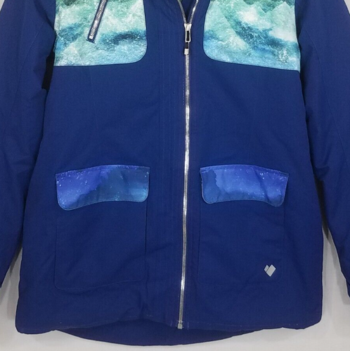 Obermeyer Girl's June Jacket XL (18) Youth Blue Full Zip Parka Removable Hood - Picture 7 of 22