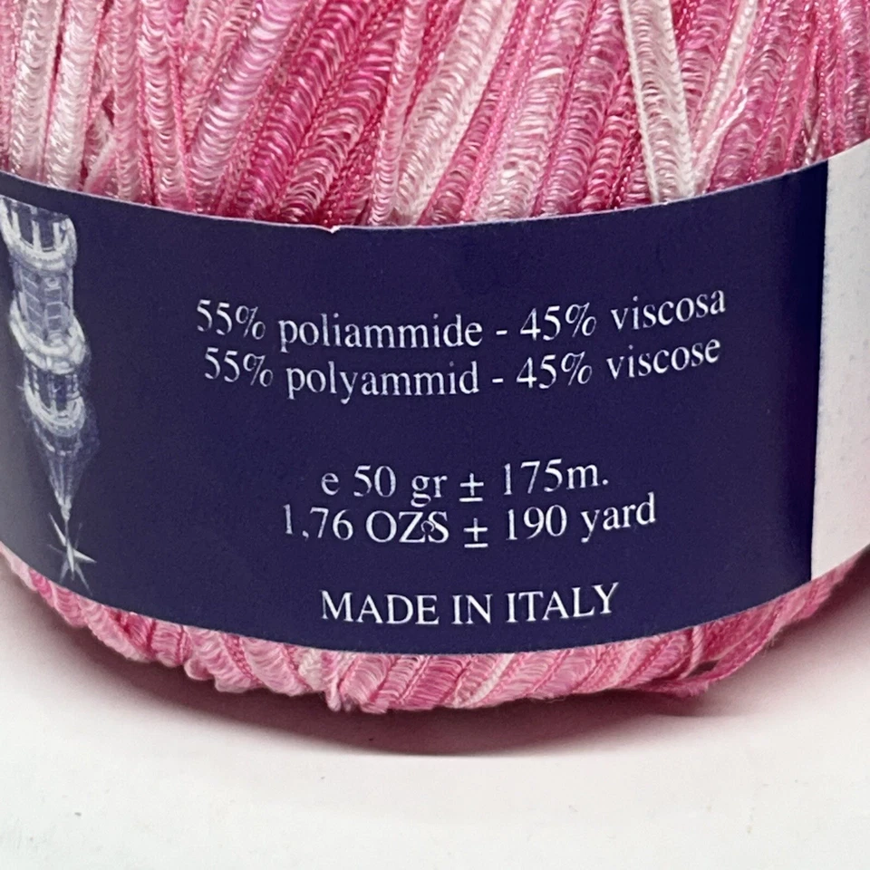 Laines Du Nord Eros 55% Rayon 45% Nylon 190 yards 50g Color 55 Pink - Lot Of 9 - Image 3 of 4