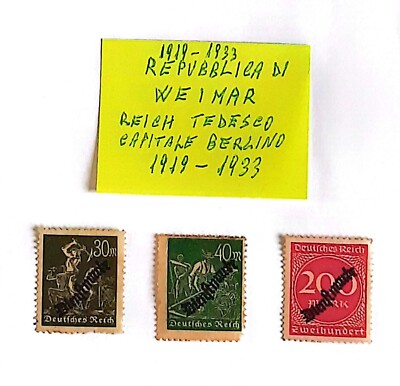 3 Briefmarken 1923 Deutschland Weimar Dienstleistungen ungestempelt sehr selten einwandfrei