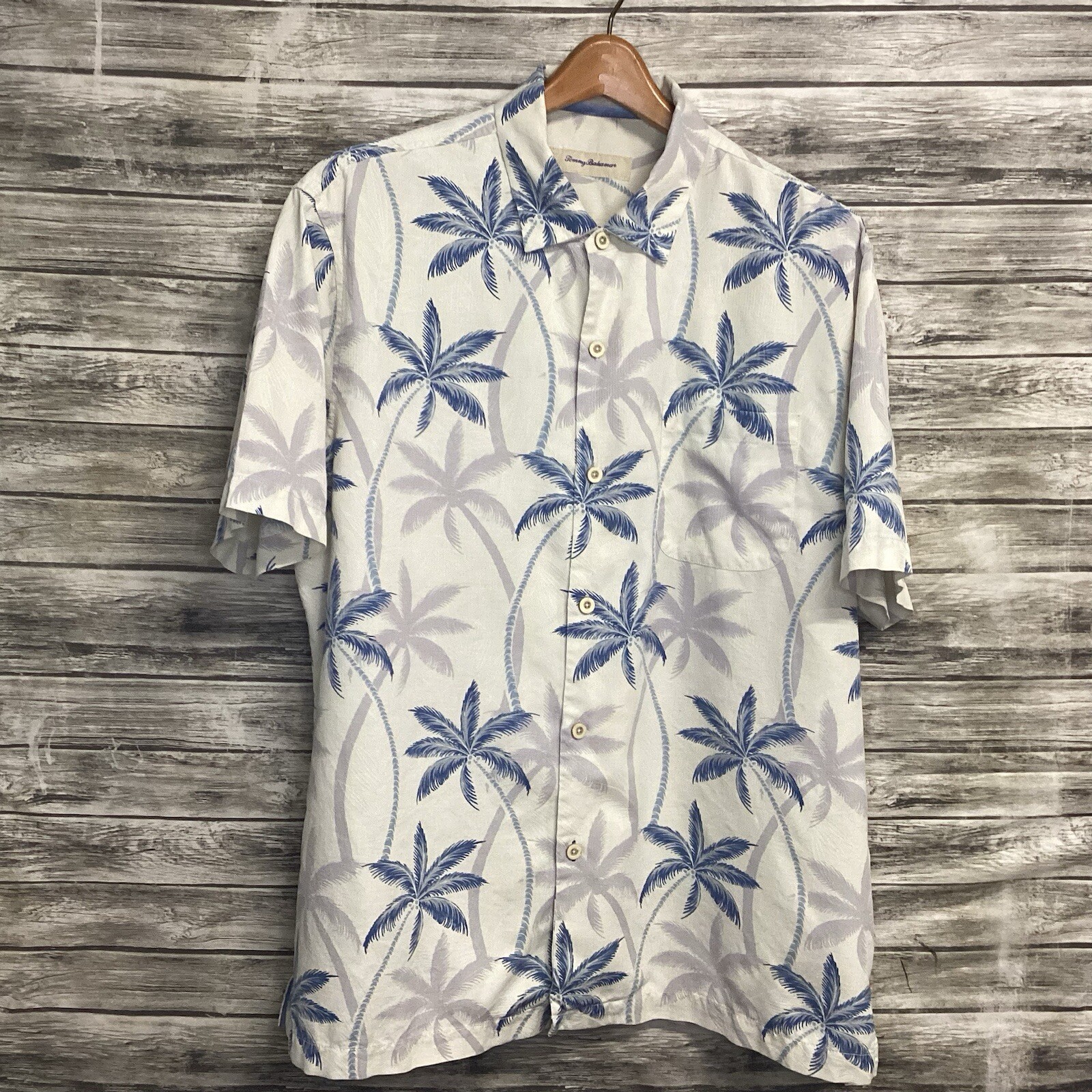 Tommy Bahama Island Zone Shirt Mens XL White Hawaiian Short Sleeve Button Up AOP