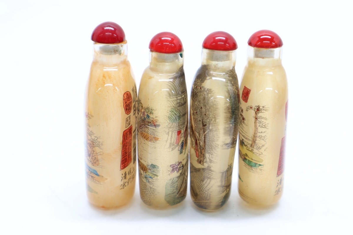 中国　スナッフボトル Amazon.co.jp: 鼻煙壺 中国伝統工芸品 内絵ガラス瓶 スナッフ