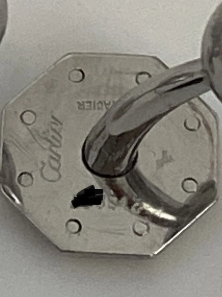 Gemelos Cartier Santos Oro 18k Acero Forma Octágono Motivos Tornillo Bola Foto 4 de 4