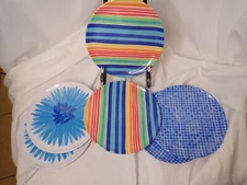 Very Rare! Zak! Designs Donna Gorman collaboration set of 6 melamine plates