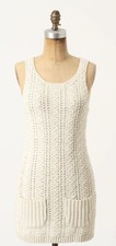 Anthropologie Brand Cream Crochet Dress Medium