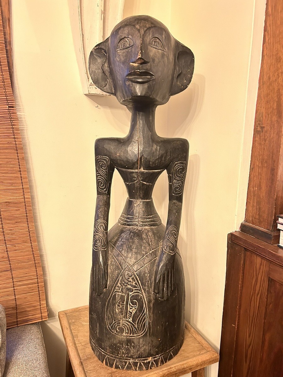 BIG Antique Bulul Philippine Ifugao Wood Bulul Female Figure
