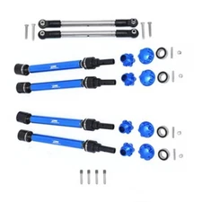 GPM Steel+Alum F&R Adjustable CVD Drive Shaft+Hex Adapter+Whl Lock Blue : Maxx