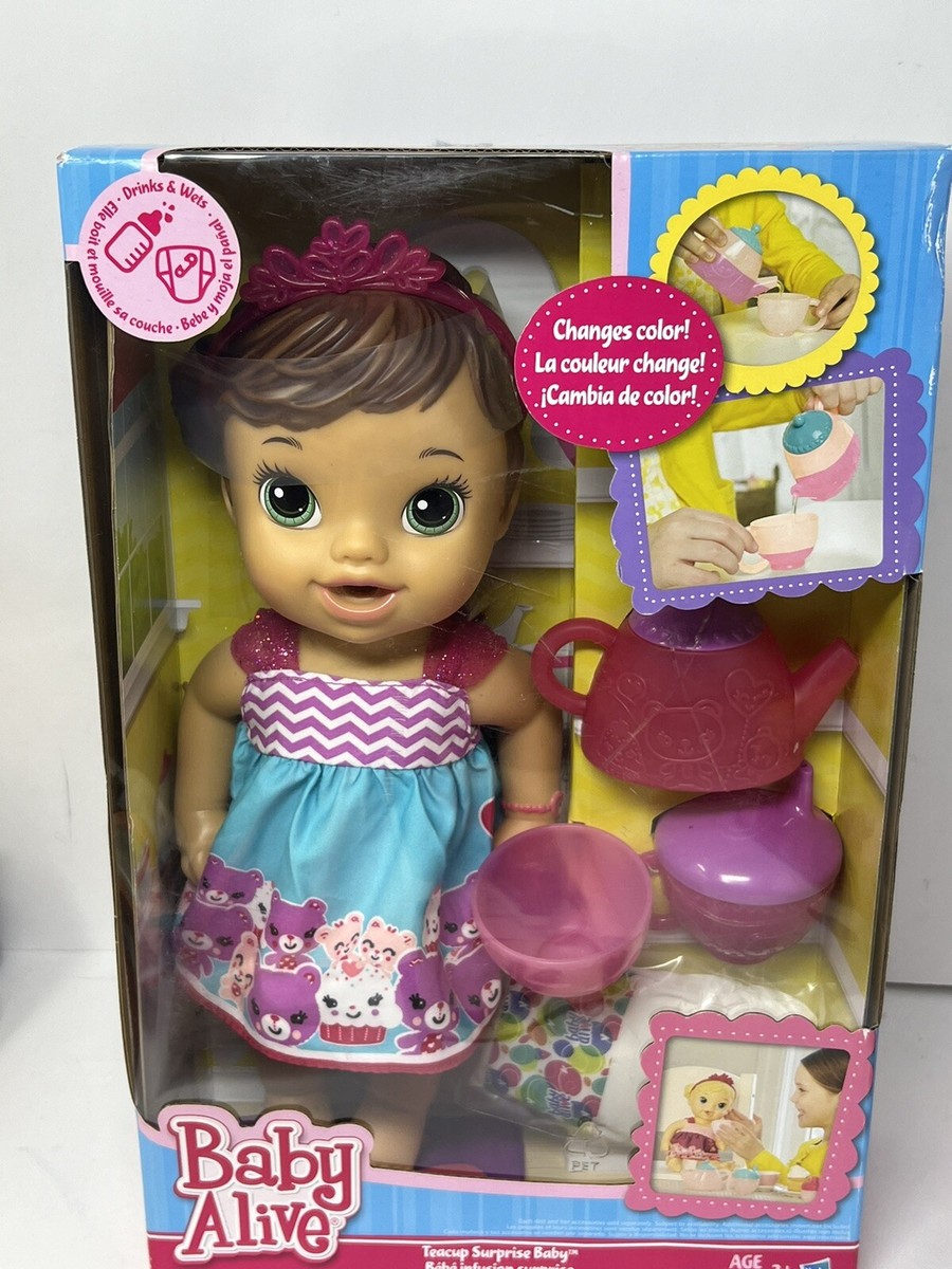 Doll Toy Baby Alive Teacup Surprise Baby New Baby Alive Teacup Surprise  Baby Drinks Wets Brunette Tea Party