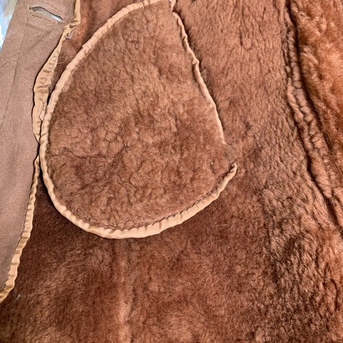 Vintage Penny Lane Shearling Sheepskin Coat Afghan 70s Fur Collar Trim 38 - Picture 6 of 20