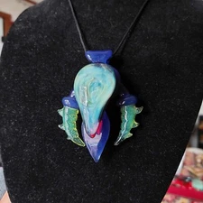 Glass Dragonborn Pendant LARGE Handmade by Ari & Jeric Studios