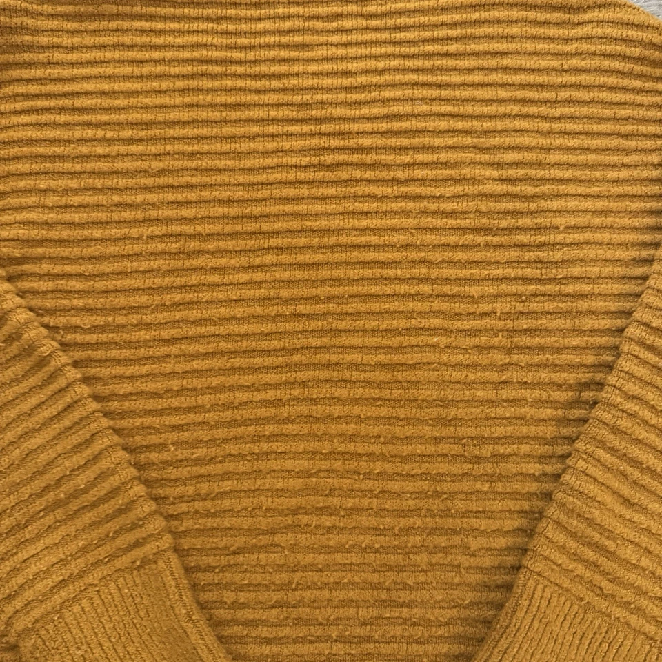 Suéter para mujer T. Madewell talla M amarillo mostaza tejido acanalado cuello falso pulóver Foto 2 de 4