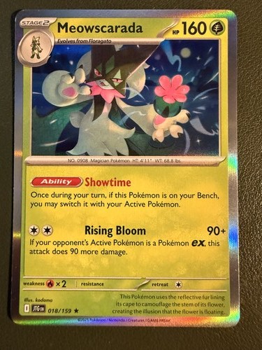 Pokemon TCG Meowscarada 18/159 Journey Together SV9 Holo NM