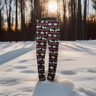 Just Cozy Women's Holiday Reindeer Leggings Black Red White Ankle One Size/NWT — photo 1