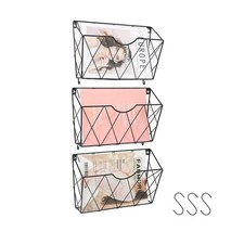3 Pockets Wall File Organizer, Hanging File Organizer, File Holder, Durable M...